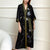 V Neck Full Length Floral Silk Sleepwear Pyjamas Morning Robe