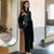 Full Length Floral Velvet Sleepwear Pyjamas Morning Robe with Voluminous Sleeves