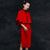Wool Blend Traditional Cheongsam Chinese Evening Dress with Bolero Jacket
