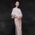 Floral Lace Half Sleeve Tea Length Cheongsam Chinese Dress