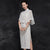 Sleeveless Tea Length Cheongsam Chinese Dress with Cape Shawl
