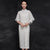 Sleeveless Tea Length Cheongsam Chinese Dress with Cape Shawl