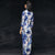 Retro Foloral Fancy Cotton Full Length Cheongsam Chinese Dress