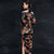 3/4 Sleeve Stretch Velvet Retro Cheongsam Floral Chinese Dress