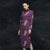 Robe chinoise Cheongsam en laine épaisse à broderie florale à manches longues