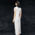 Illusion Neck & Sleeve Heavy Embroidery Cheongsam Chinese Evening Dress