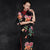 Vestido chino cheongsam retro de seda floral con mangas de murciélago