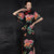 Robe chinoise rétro Cheongsam en soie florale à manches chauve-souris