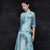 Falda de vestido de bola superior Cheongsam de media manga Vestido de sol floral de estilo chino