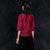 Mandarin Collar Half Sleeve Cheongsam Top Floral Chinese Shirt