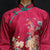 Camisa china con estampado floral de cheongsam de media manga con cuello mandarín