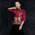 Mandarin Collar Half Sleeve Cheongsam Top Floral Chinese Shirt