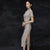 Traditional Signature Cotton Cheongsam Chinese Dress with Stripes Pattern