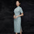 Signature Cotton Half Sleeve Retro Tea Length Cheongsam Chinese Dress