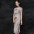 Mandarin Collar Knee Length Classic Cheongsam Floral Chinese Dress