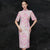 Mandarin Sleeve Knee Length Floral Lace Cheongsam Qipao Dress