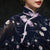 Short Sleeve Full Length Floral Cheongsam Retro Qipao Dress