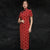 Kurzärmliges, teelanges Cheongsam, figurbetontes Qipao-Kleid mit Blumenmuster