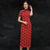 Short Sleeve Tea Length Floral Cheongsam Bodycon Qipao Dress