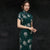 Short Sleeve Long Floral Cheongsam Traditional Qipao Dress