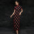 Short Sleeve Polka Dots Pattern Cheongsam Chinese Qipao Dress