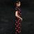 Cheongsam Chinesisches Qipao Kleid mit kurzen Ärmeln und Tupfenmuster