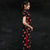 Short Sleeve Polka Dots Pattern Cheongsam Chinese Qipao Dress