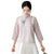 Bird Embroidery 3/4 Sleeve Mandarin Collar Chinese Blouse