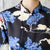 Blusa estilo kimono japonés retro con cuello mandarín de manga 3/4