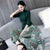 Mandarin Collar 3/4 Sleeve Cheongsam Top Harem Pants Women's Suit