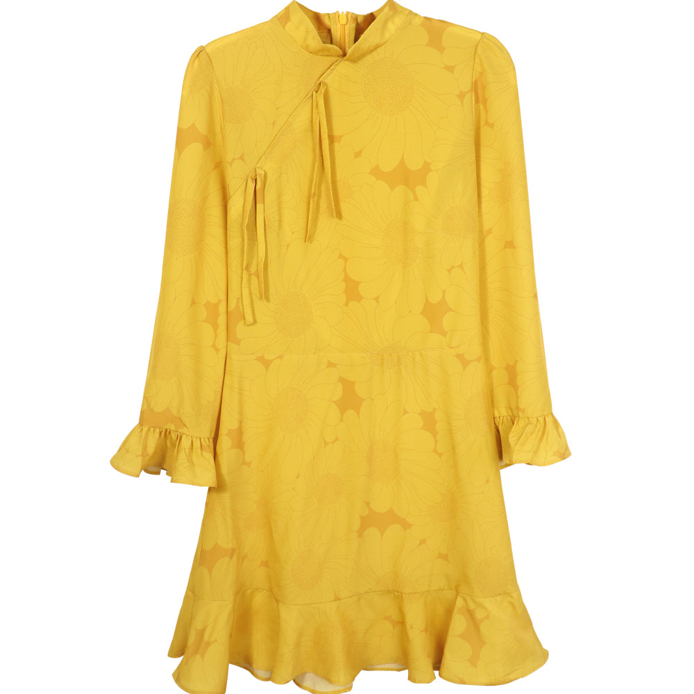 Mandarin Sleeve Knee Length Bodycon Chinese Dress IDREAMMART