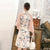 Illusion Sleeve Mandarin Collar Modern Floral Cheongsam Chinese Dress