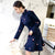 Long Sleeve Floral Embroidery Knee Length Cheongsam Chinese Dress