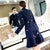 Long Sleeve Floral Embroidery Knee Length Cheongsam Chinese Dress