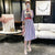 Knee Length Stripes Pattern Modern Cheongsam Chinese Dress
