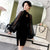 Illusion Puff Sleeve Key Hole Neck Modern Cheongsam Chinese Dress