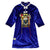 Half Sleeve Key Hole Neck Velvet Modern Cheongsam Chinese Dress