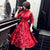 Puff Sleeve Cheongsam Top Floral Tulle Chinese Wedding Party Dress