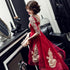 Cintura imperio Apliques florales Falda de tul Vestido de fiesta de bodas chino