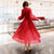 Long Sleeve High Collar Chinese Wedding Party Dress with Tassels