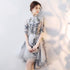 Floral Embroidery Cheongsam Top Tule Skirt Lace Dovetail Dress