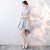 Stars Embroidery Cheongsam Top Illusion Sleeve Knee Length Dovetail Dress