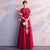 Jupe plissée à broderie florale à double manche Robe de mariée traditionnelle chinoise