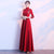 Long Sleeve Floral Embroidery Cheongsam Top Chinese Wedding Party Dress