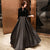 V Neck Velvet Top Pleated Skirt Chinese Dress