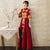 Orientalisches Abendkleid aus Samt mit Dragon & Phoenix-Stickerei und französischer Manschette