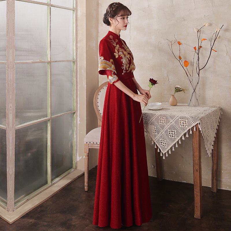 oriental evening dresses Modern Oriental Dress in Heavy Silk Velvet