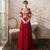 Floral Embroidery V Neck Velvet Oriental Evening Dress with French Cuff