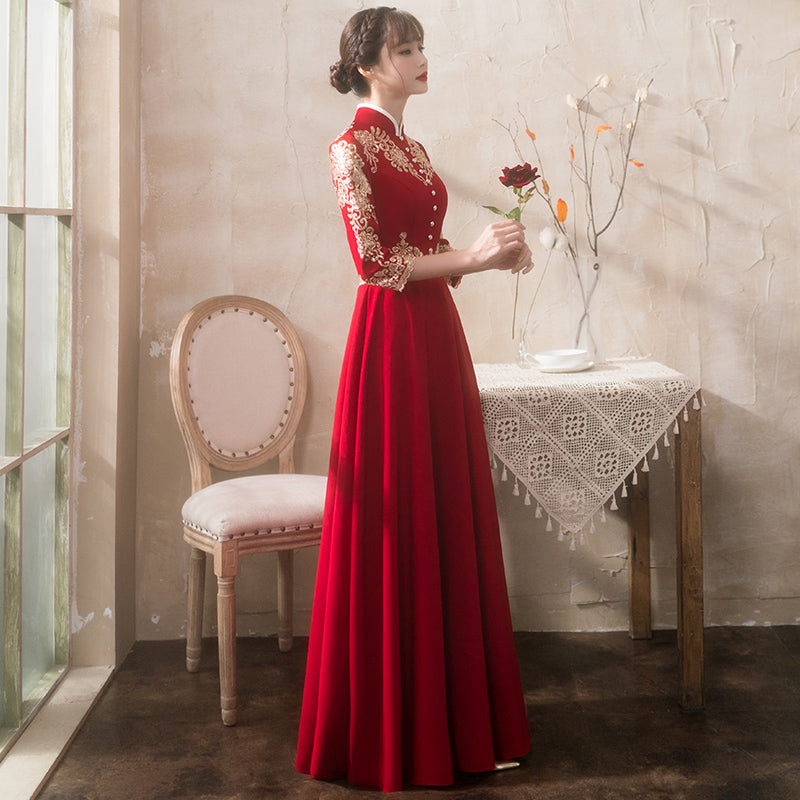 oriental evening dresses Azalia Midi Evening Gown (Oriental Bloom)