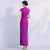 Cap Sleeve Mandarin Collar Full Length Cheongsam Qipao Chinese Dress